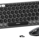seenda Bluetooth Wireless Keyboard and Mouse Combo, COE203 Quiet Round Keycaps, 3Device MultiConnection, Bluetooth & 2.4G USB Receiver, Wide Compatibility with iPad/Tablet/Laptop/Mac/Windows, Black