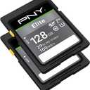 PNY 128GB Elite Class 10 U1 V10 SDXC Flash Memory Card 2-Pack - 100MB/s Read, Class 10, U1, V10, Full HD, UHS-I, Full Size SD