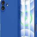 OTOFLY Compatible with iPhone 16 Case, Compatible with MagSafe, Shockproof Magnetic Silicone Case for iPhone 16,[Military Grade Protection] [2 Pack Screen Protectors], Classic Blue