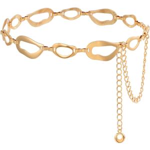 TRIWORKS Waist Chain for Women Ladies Metal Link Chunky Chain Belt for Dresses