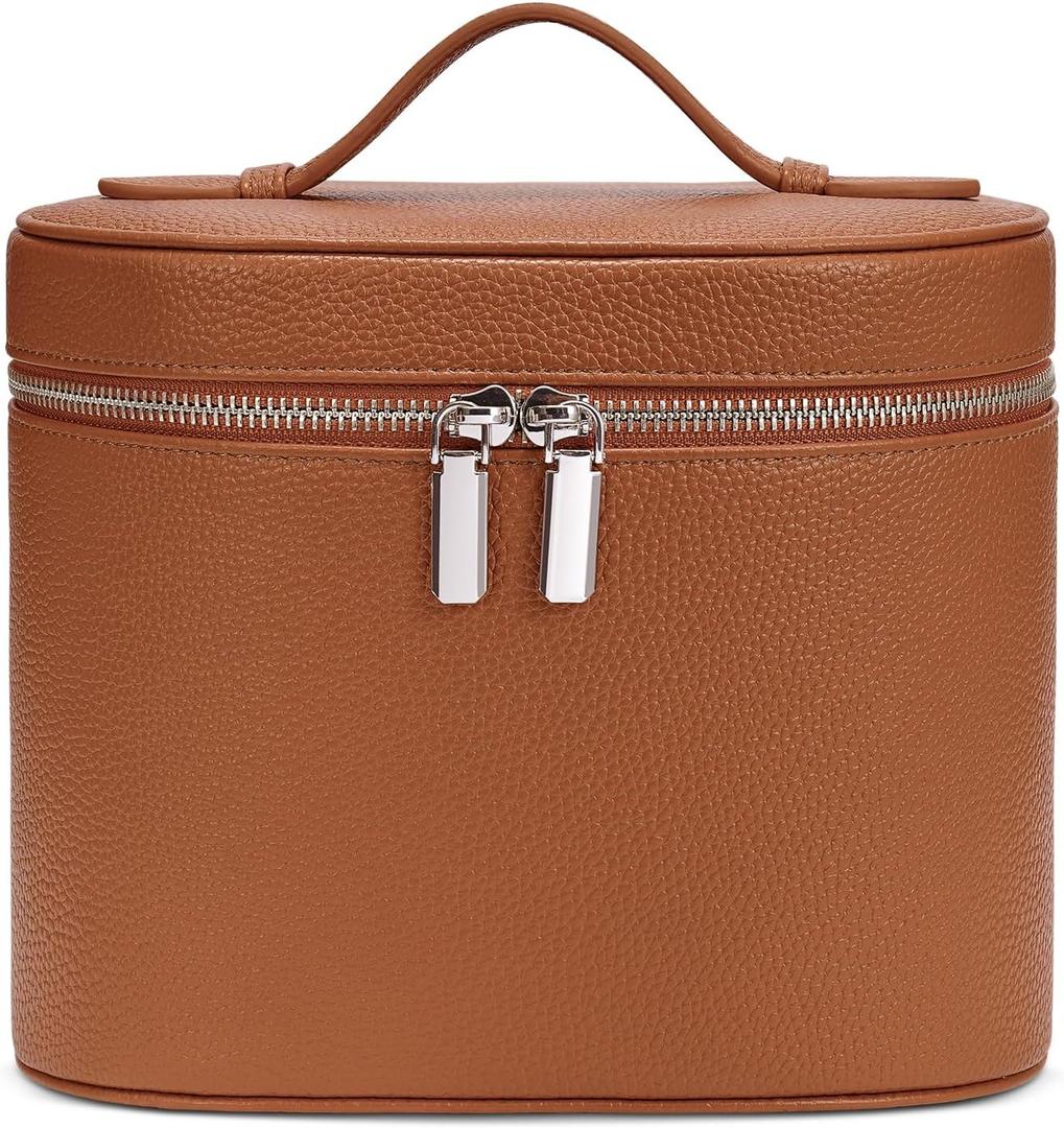 honitty Makeup Bag, Travel Make up Case with Compartments and Handle, Portable Cosmetic Organizer Bags,Toiletry Bag for Women