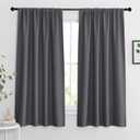 RYB HOME Blackout Curtains for Bedroom Living Room 63 inches Long, Thermal Insulated Privacy Rod Pocket Drapes for Nursery Office Home Theater, Width 42 by Length 63, Grey, 2 Panels