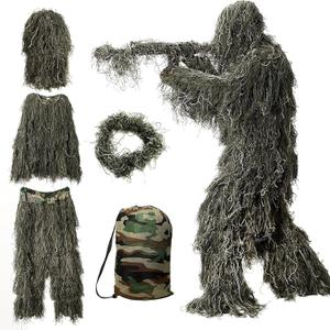 DoCred 5 in 1 Ghillie Suit, 3D Camouflage Hunting Apparel w/Jacket, Pants, Hood, Carry Bag for Adults/Youth, S/M/L/XL/XXL
