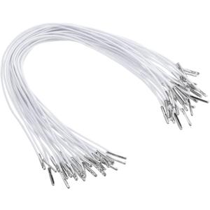 30 PCS White Elastic Cords with Metal Ends, 11.8 Inch Round Elastic Bands for Crafts, White Elastic Strap for Masks, Soft Elastic Extender Straps for Mask Making Party Hats DIY Signs Badges