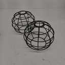 Set of 2 Industrial Vintage Rustic Bulb Covers| DIY Farmhouse Metal Wire Cage for Hanging Pendant Lighting | Light Fixture Lamp Guard| Lampshade Replacement Accessories (Globe)