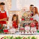 Christmas Gingerbread Wooden Tiered Tray Decorations Set Snowman Snowflake Gnome Truck Signs Farmhouse Christmas Table Decorations