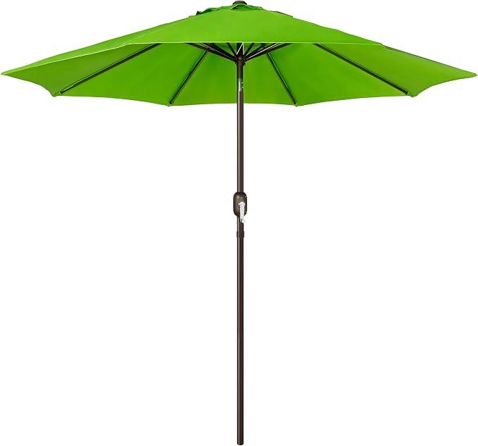 9' Outdoor Patio Umbrella, Outdoor Table Umbrella, Yard Umbrella, Market Umbrella with 8 Sturdy Ribs, Push Button Tilt and Crank