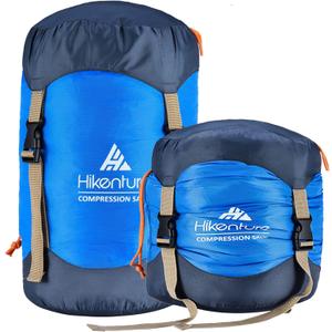 Hikenture Compression Sack for Sleeping Bag, Upgrade Anti-Tear Nylon Sleeping Bag Stuff Sack, 10L/14L/20L/30L Water-Resistant Compression Bag, Storage Bag (Blue)