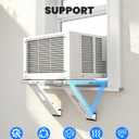 Window AC Bracket, Heavy Duty Window Air Conditioner Support Brackets with 2 Arms, A/C Holder for 5000 Btu to 24000 Btu Outdoor AC Window Units, Max 220 Lb Capacity