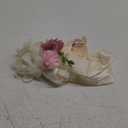 Maternity Sash Set for The Mommy and Daddy-to-be, with Corsage Pin Flowers as Baby Shower Souvenirs.Perfect for Gender Reveal Decorations and Pregnancy Photography Props (Creamy White)