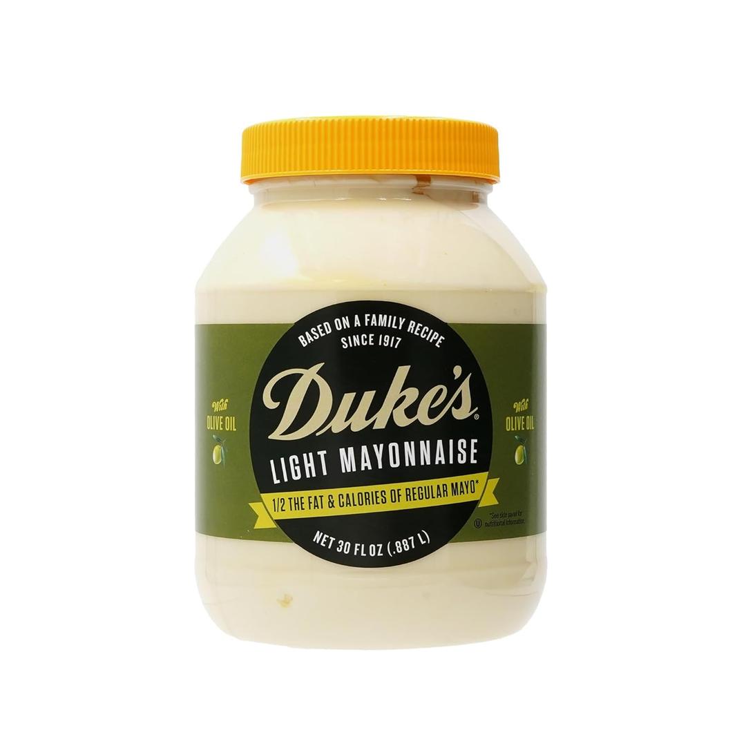 2 x Dukes Light Mayonnaise with Olive Oil Blend Jar Smooth & Creamy Taste, 30 Ounce (Pack of 1) (EXP 12/25/26)