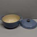 Lodge Essential Enamel Cast Iron Dutch Oven - Perfect for Bread Baking, Braising, Marinating & Slow Cooking - Features Moisture-Sealing Lid & Dual Handles - Kitchen Essentials - 6 Quarts - Storm Blue