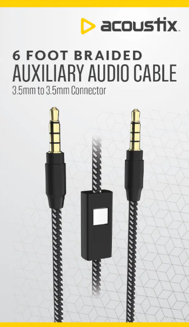 2 x Acoustix™ Auxiliary Audio Cable - Black