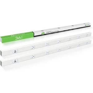 36" Under Cabinet Outlet Strip, 2 x USB Ports, 6 x TR Outlets, ETL Listed