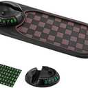 Pack Of 2 Multifunction Car Anti-Slip Mat, Rotatable Anti Skid Car Dashboard Pad with Temporary Parking Numbe, Universal Car Phone Holder, and Large Pad for Phones Sunglasses Keys Gadgets (Black Brown)