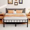 Metal Bed Frame,14Inch Full Bed Frame with Headboard,Heavy Duty Sturdy Mattress Foundation,Easy Assembly,No Box Spring Needed,Full Size Grey