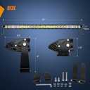 Nilight - 40005C-A 31inch 150W Spot & Flood Combo Single Row 14500LM Off Road LED Fog & Driving Roof Bumper Light Bars for Jeep Ford Trucks Boat