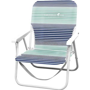 Caribbean Joe Folding Beach Chair, 1 Position Lightweight and Portable Foldable Outdoor Camping Chair with Carry Strap, Horizon Stripe