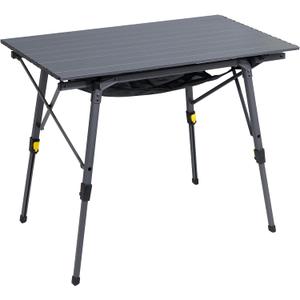 Portal Outdoor Folding Portable Picnic Camping Table with Adjustable Height Aluminum Roll Up Table Top Mesh Layer, Dark Gray, Large-35.4"L x 20.9"W