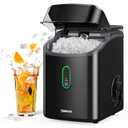 Silonn Nugget Ice Maker Countertop, Pebble Ice Maker with Soft Chewable Ice, Ready in 6 Mins, 34lbs Per Day, One-Click Operation Ice Machine with Self-Cleaning, for Home, Kitchen, Party, RV, Camping (Dark Black)
