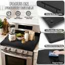 Noodle Board Stove Cover with Handles, Stove Top Covers for Gas Burners and Electric Stove, Wood Stove Cover Board Decorative Serving Tray Kitchen Sink Cover (Black), 29.5"L x 22"W