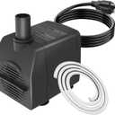 Submersible Pump 200GPH with AUTO-Shut-Off 5.2ft High Lift for Fountains, Hydroponics, Ponds, Aquariums & More