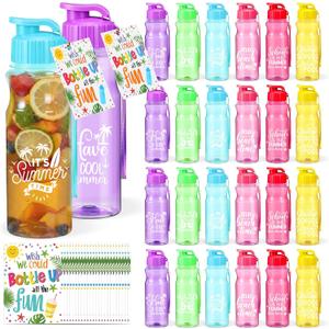 48 Pcs Water Bottles Bulk for Students with Cards End of The Year Gifts 17 oz Summer Graduation Water Bottle Gifts from Teacher for School Classroom Prizes Goodie Bag Summer Pool Party Favors