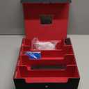 Card Storage Box 3200+ MTG Deck Box with 30 Colorful Divider, 4 Row Commander Trading Card Cases with Portable Handle & Display Windows, Fits for MTG/TCG/Magic Cards, Patented Design (Black & Red)