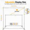 EMART 10x10 ft Heavy Duty Banner Backdrop Stand Kit, Adjustable Frame for Step and Repeat Backdrops, Ideal for Photography, Trade Shows, and Photo Booths, Sliver