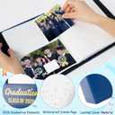 R HORSE Class of 2026 Graduation Photo Album Holds with Stickers, 200 Pocket 4 x 6 Inch Memory Photo Books, 2026 Graduation Leather Album with Front Window, DIY Craft College High School Graduate Gift
