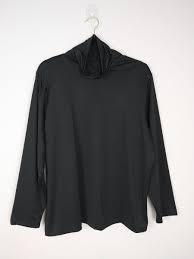 Susan Graver Blouse Womens Size 1X Black Polyester Liquid Knit Cowl Neck Stretch Medium