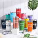 Sieral 24 Pieces Thank You for Being Awesome Tumbler, Thank You Supplies for Women Men 20oz Insulated Stainless Steel Travel Tumbler with Lid and Straw Appreciation Gift with Keychain (Multicolor)