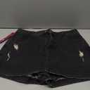 BISUAL Denim Skort for Women High Waist Ripped Mini Denim Skirt Casual Distressed Stretch Women Jean Skirt, Size XL, Black 