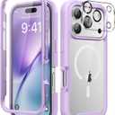 Magnetic for iPhone 17 Pro Max Case with Built-in Sensitive Screen Protector, Full-Body Dual Front& Back Protective Phone Case[Compatible with MagSafe] DropProof 17 ProMax Cover 6.9", Purple