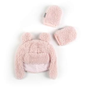 Tadpoles Super Soft Plush Sherpa Hat & Mittens Set, Blush