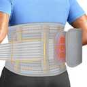 Back Support for Low Back Pain, Waist Support Back Support belt, for Scoliosis and Lumbar Disc Herniation, Thin Mesh Fits the Waist and is Suitable For Men and Women (Gray, XX-Large)