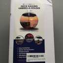 Patio Umbrella Holder Easy Installation - Space Saving Umbrella Holder Design - Outdoor Umbrella Base and Mount - Attaches to Railing Maximizing Outdoor Patio Space and Shade, Black