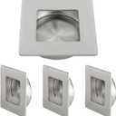 HOMOTEK Square Recessed Sliding Closet Door Finger Pulls, Inner Diameter 21/8 Inch(54mm), Flush Handles for Pocket, Barn Door Handles,Drawer pulls(Brushed Stainless Steel, 4 Pack)