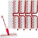 Microfiber Spray Mop Pads - Compatible with Promist MAX, Double Sided Replace Head for Dry/Wet Floor Cleaning Usable (4 Pack Red)