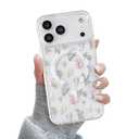 QLTYPRI Magnetic for iPhone 17 Pro Case Compatible with Magsafe, Cute Floral Flower Aesthetic Phone Case Slim Clear Anti-Yellowing Shockproof Phone Cover for Girls Women - Colorful