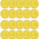 KINMINGZHU 40pcs Mini Simulation Fruit Lemon Slices，Fake Artificial Plastic Fruit Model Decorative Wedding Ornament Festival Decoration，Photography Props，Basket Display Filler Fruit (Yellow)
