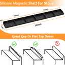 Foeacry 30 Inch Silicone Stove Oven Top Shelf Magnetic for Kitchen Gadgets, Soft Flexible Strong Magnetic Heat Resistant Spice Rack Kitchen Organizer
