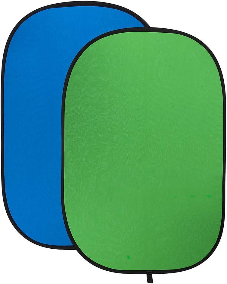 Fotodiox Pro Collapsible Background - 48x72in (4x6ft) Chromakey Green/Chromakey Blue 2-in-1 Background Panel