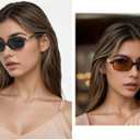 Retro Rectangle Sunglasses for Women Trendy Vintage Cool Rectangular Shades Fashion Small Square Frame