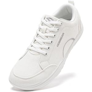 HOBIBEAR Unisex Wide Toe Shoes Minimalist Barefoot Canvas Sneakers Lace-up Walking Shoes for Men Women, EUR 39