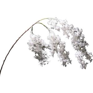 Artificial Mist Frost Flocking Pine - Wedding Plant Decoration, Plastic Green Plant for Flower Arrangements(White)