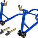 Motorcycle Stand Front and Rear Combo Wheel Lift Stands, 500Lbs Capacity,Swingarm Spool Paddock Stands for Sport Bike,Fit for Yamaha Honda Kawasaki Blue