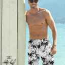 Goodstoworld Men's Funny Swim Trunks with Compression Liner 2 in 1 Quick-Dry 9" Stretch Shorts with Three Pockets (L)