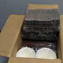 JOLLY CHEF 100 Pack 12 oz Disposable Coffee Cups Hot Beverage Paper Coffee Cups with Lids, Sleeves and Stirrers (Black and White)