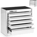 P.I.T. Mini White Tool Box, Portable 5-Drawer Micro Roll Cab Steel Stackable Tool Box with Liner, White Small Tool Case for Tools Storage and Organizers, Home DIY